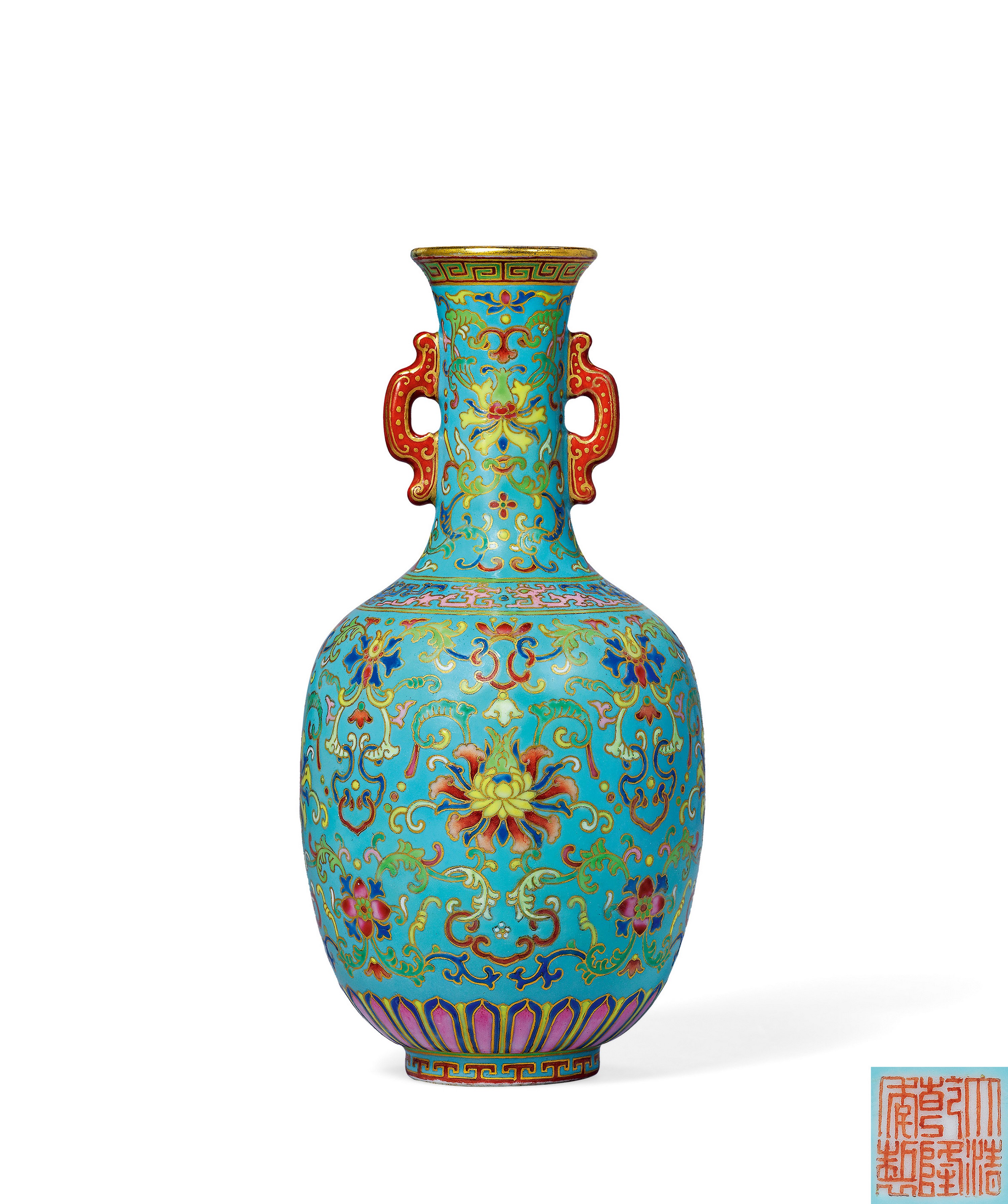 中国 哥釉粉彩人物紋盤口瓶 成化年製銘 の正規品は正規取扱店で1118